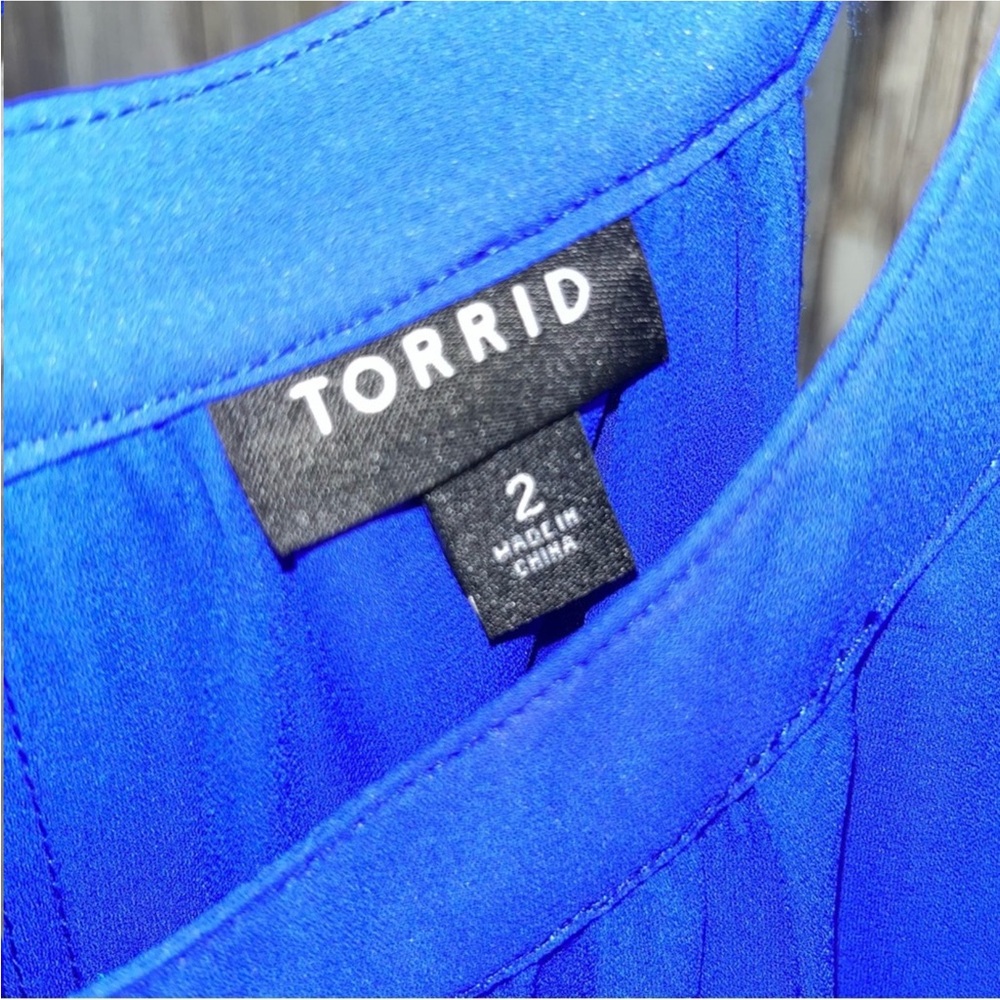 Torrid Electric Blue Georgette Goddess Halter High Low Tank Women’s 2X - Picture 9 of 9